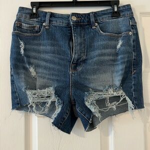 Distressed Denim Shorts